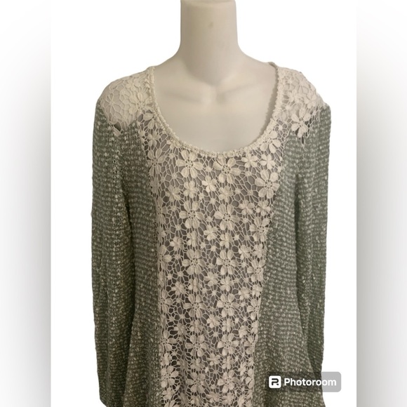 Anthropologie Ryu Chiffon Lace Layered Tunic Dress Sz Large - Picture 2 of 9